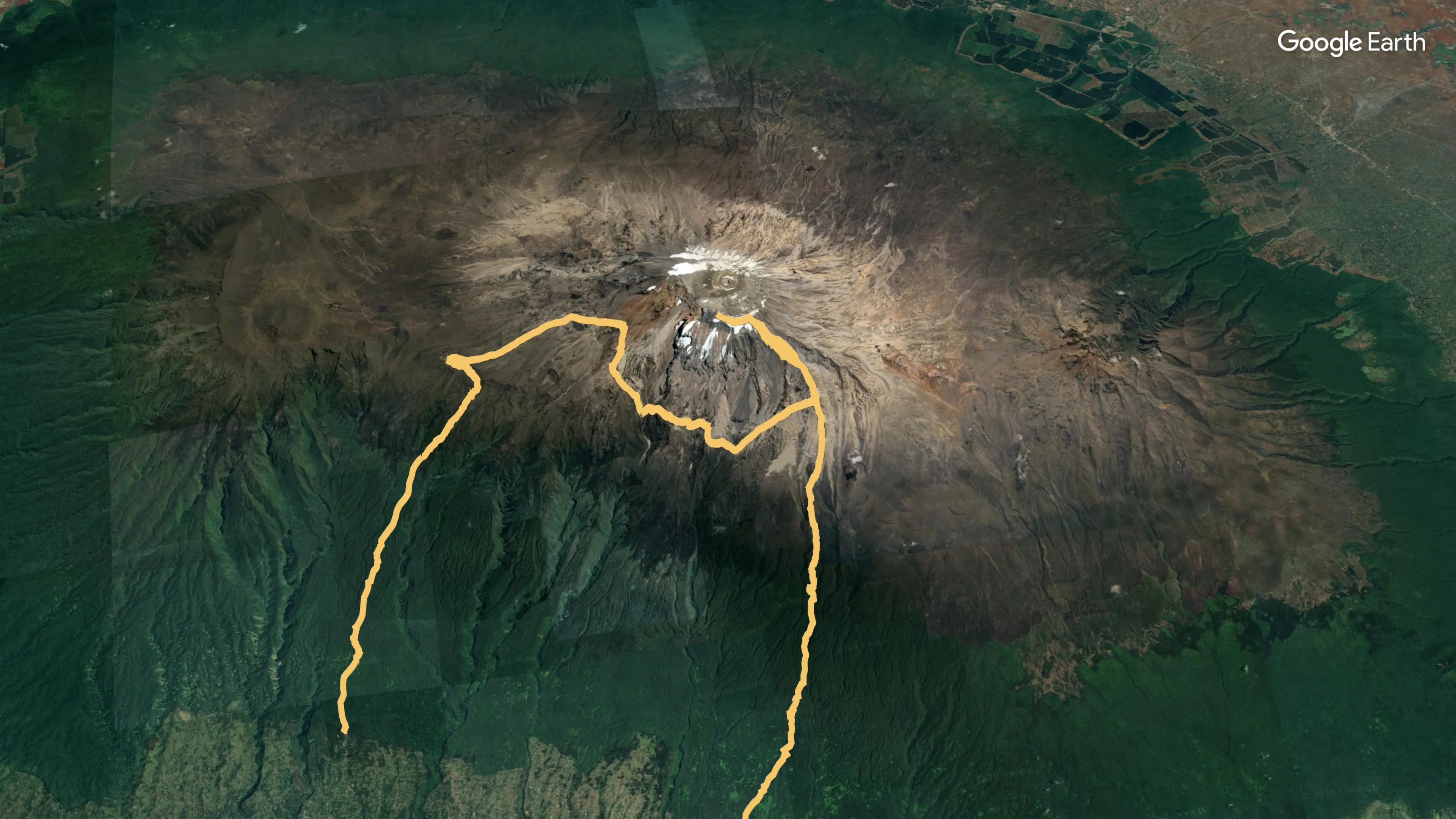 Machame Route highlighted