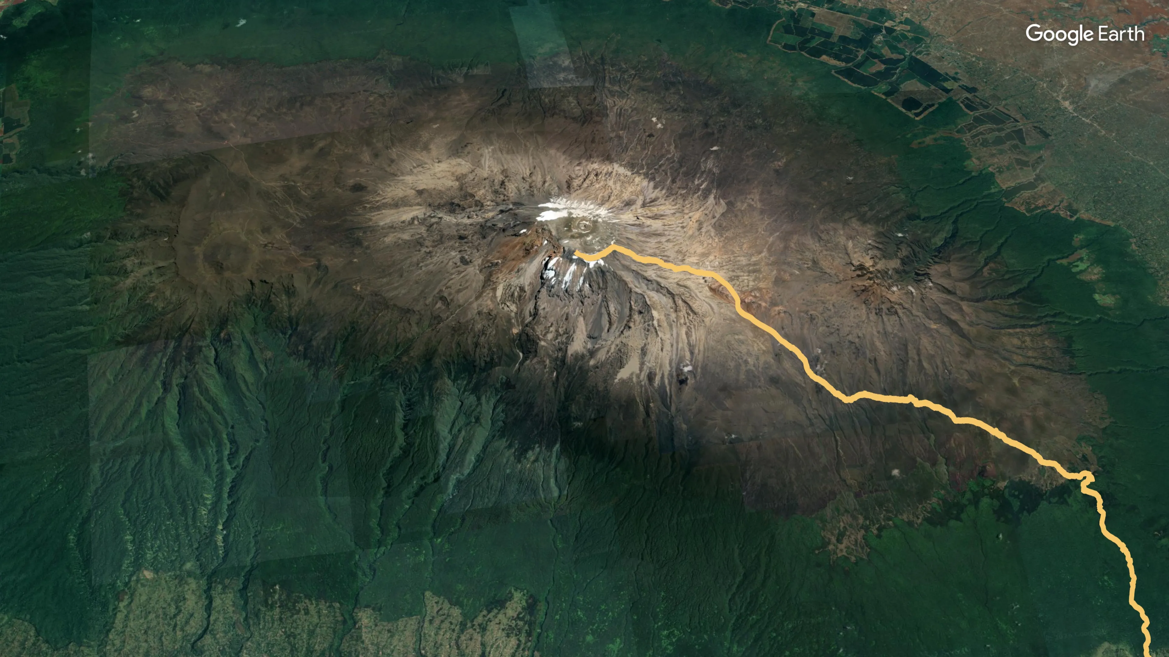 Marangu Route highlighted